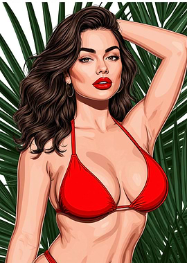 Woman in Red Bikini