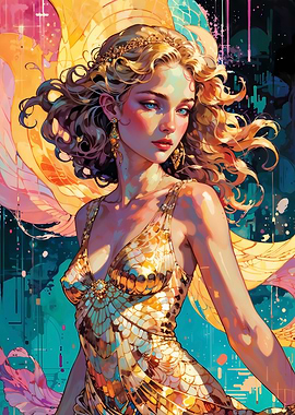 Aphrodite: Celestial Enchantress of Golden Wings