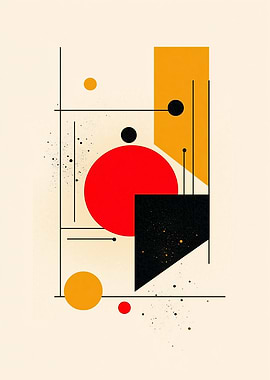 Bauhaus Pulse – Retro Geometric Composition - Abstract Geometric Art