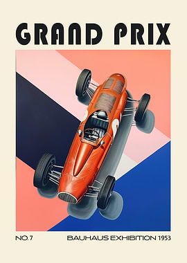 Grand Prix Race Car Mid Century