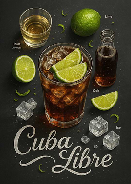 Cuba Libre Poster – Rum, Cola, and Lime Classic
