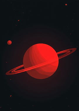 Red Planet with Rings