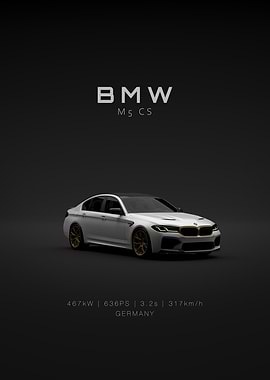 Front BMW M5 CS F90 - White - Specs