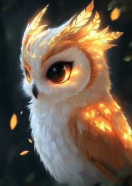 Golden Owl Illustration Animal