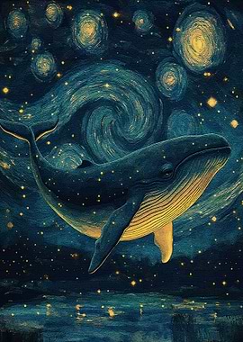 Whale Starry Night