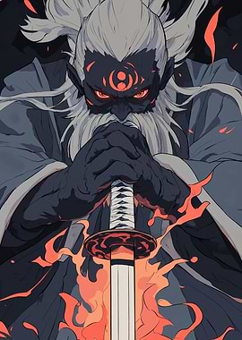 Fiery Samurai Warrior