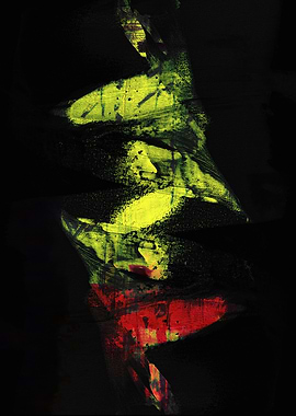 Abstract Yellow and Red Strokes