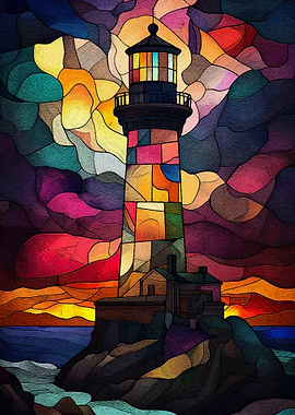 Stained Glass Lighthouse