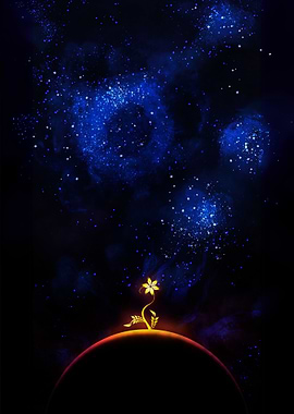 Golden Flower in Space