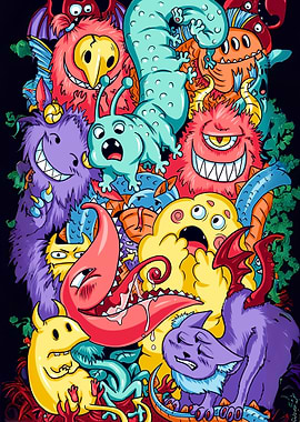 Crazy Monster Doodle