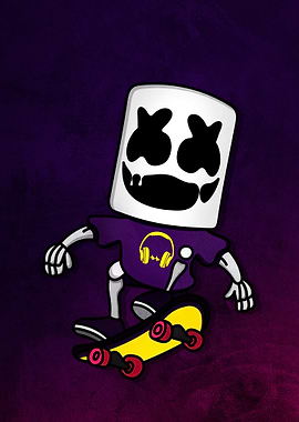 Marshmello Skateboarding