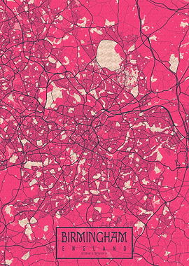 Birmingham City Map England Blossom