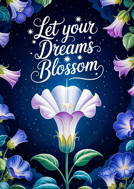 'Let Your Dreams Blossom' Floral Poster