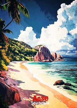 Anse Seychelles Art Poster