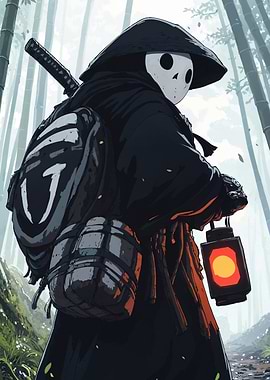 Masked Samurai in Forest