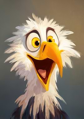 Smiling Cartoon Eagle