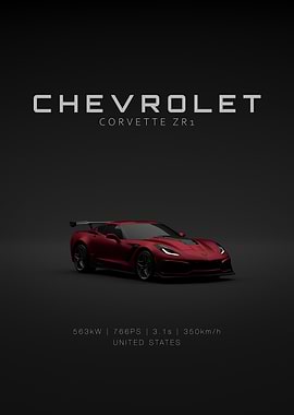 Front Corvette C7 ZR1 - Red Specs