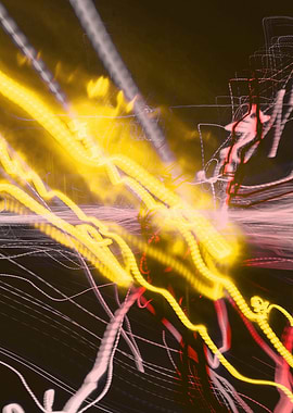 Abstract Light Trails Blur Photography Collage