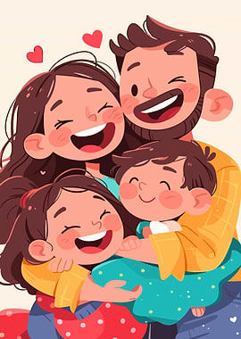Happy Family Hug