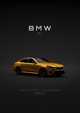 Front BMW M5 G90 2025 Orange Specs
