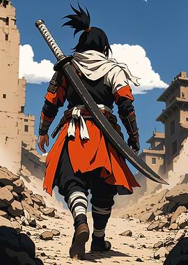 Samurai Walking Away