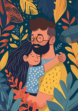 Father and Daughter Embrace