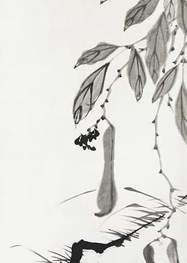 Ink Wash Painting of Branch