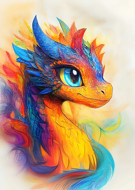 Colorful Dragon Portrait