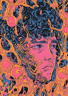 Melted circuitry over surreal thoughts