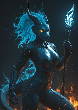 Blue Dragoness Sorceress