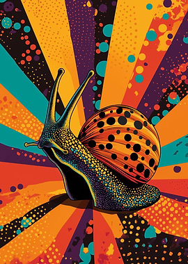 Snail Pop Art | Rainbow Snail | Funky Garden Creature