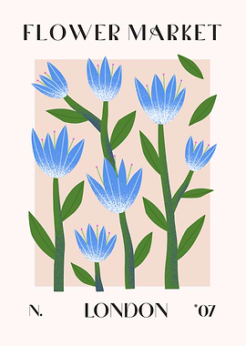 Flower Market London Poster