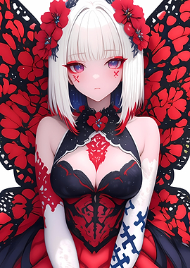 Anime Girl with Butterfly Wings