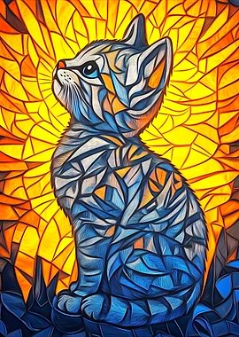 Stained Glass Kitten