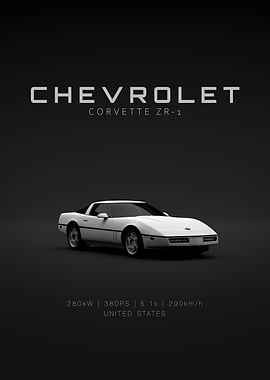 Front Chevrolet Corvette C4 ZR-1 White Specs