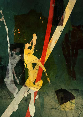 Abstract Pop Art with Red and White Stripes