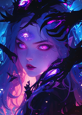 Anime Girl with Purple Eyes