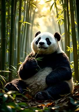 Panda Eating Bamboo