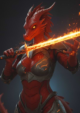 Fiery Dragoness Warrior
