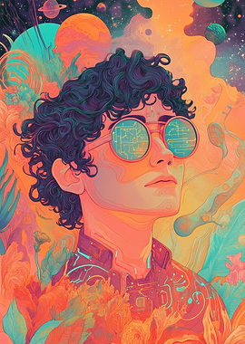 Cosmic reflections in retro eyewear