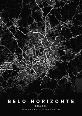 Belo Horizonte Brazil City Map