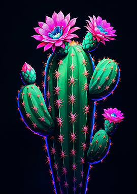 Neon Cactus Bloom
