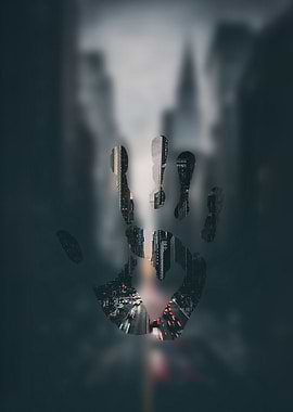 Cityscape Handprint