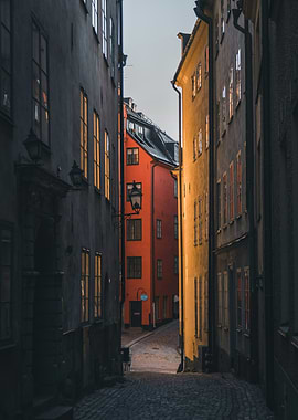 Narrow Alleyway in Stockholm