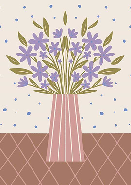Purple Flowers in Vase