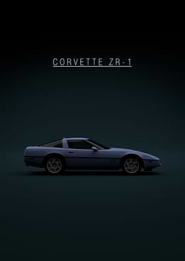 Corvette C4 ZR-1 Blue - green bkg