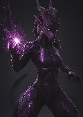 Purple Dragoness Battlemage Sorceress
