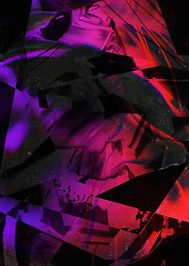 Abstract Neon Glitch Art