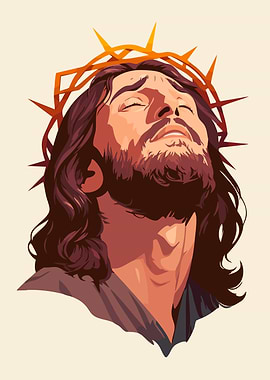 Jesus Christ Portrait Minimalist Art Illustration