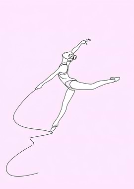 Rhythmic Gymnastics Minimalist Line Art